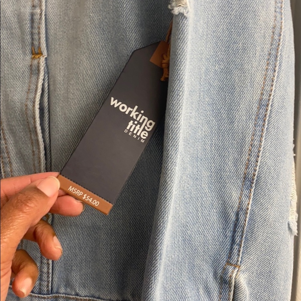 Working Title Denim Distressed Jacket Size Large - Picture 8 of 16